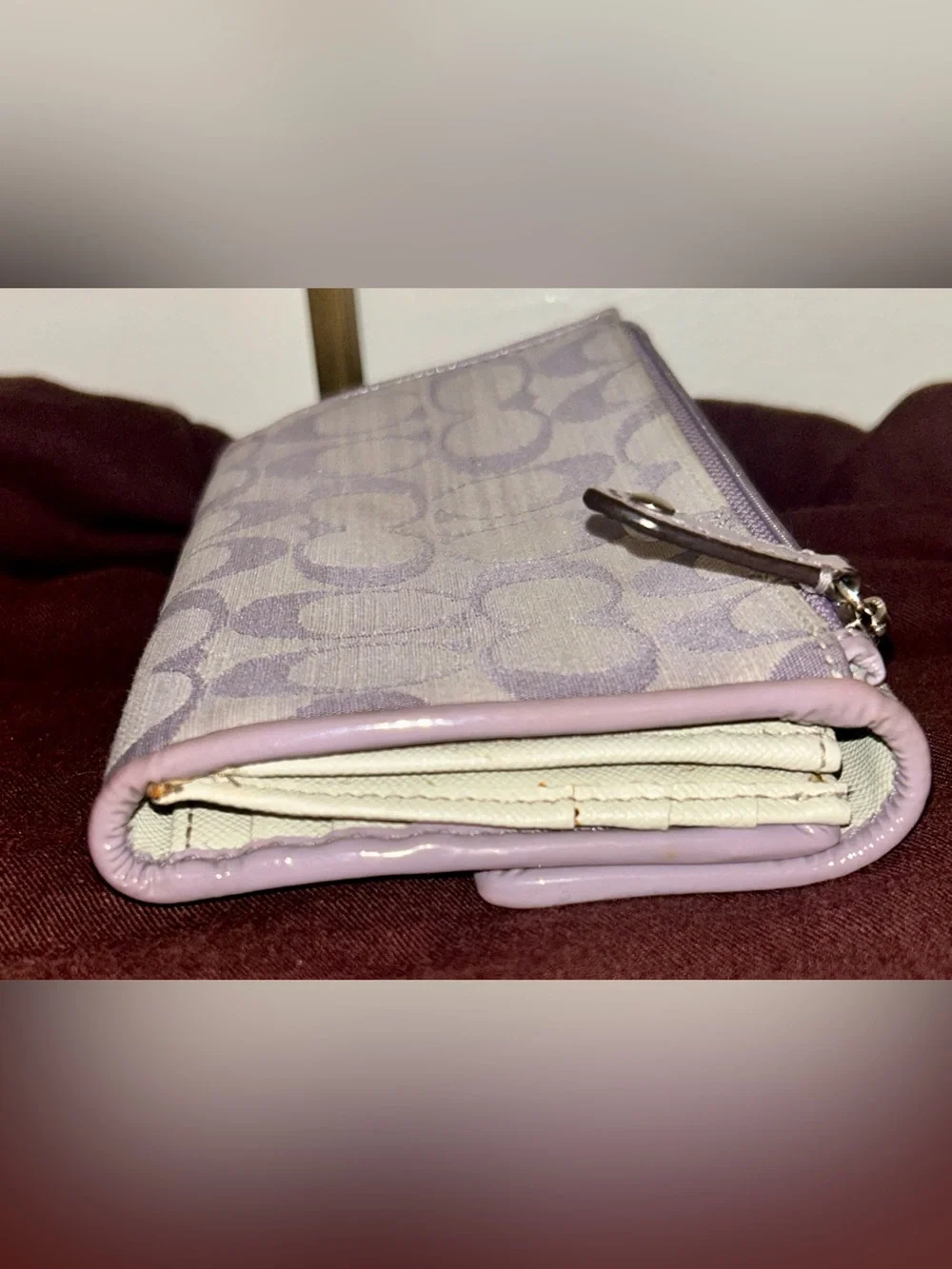 Coach Y2K RARE Lavender Color.  Alexandra Signature Slim Envelope Wallet